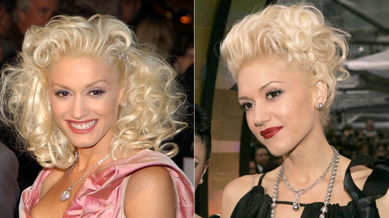 Gwen Stefani with curly hair in 2004 and 2005.
