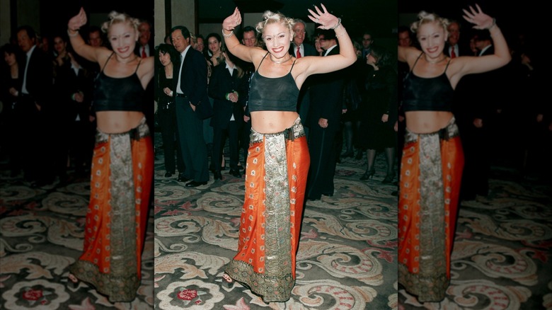 Gwen Stefani in bantu knots and a sari