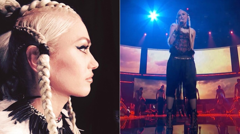 Gwen Stefani performing on The Voice