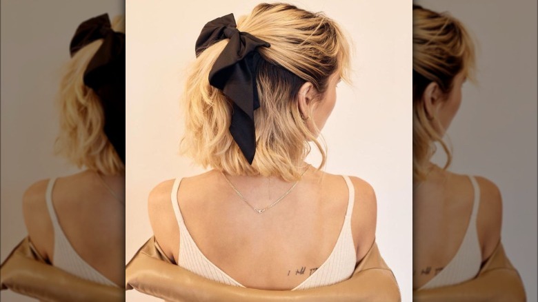 Black bow blonde hair