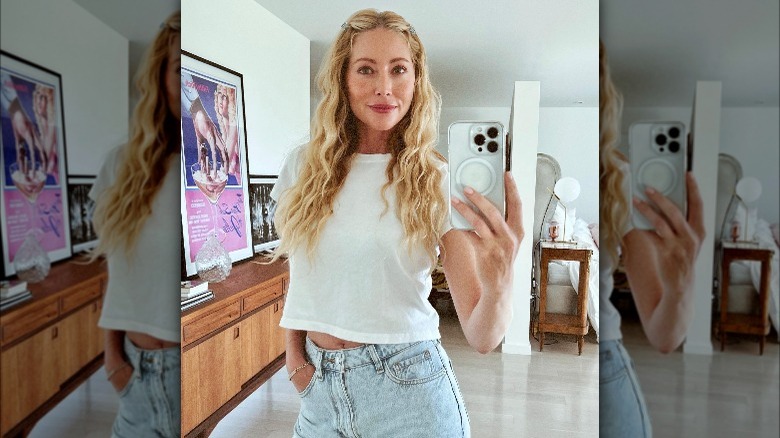 Crimped hair and butterfly clips