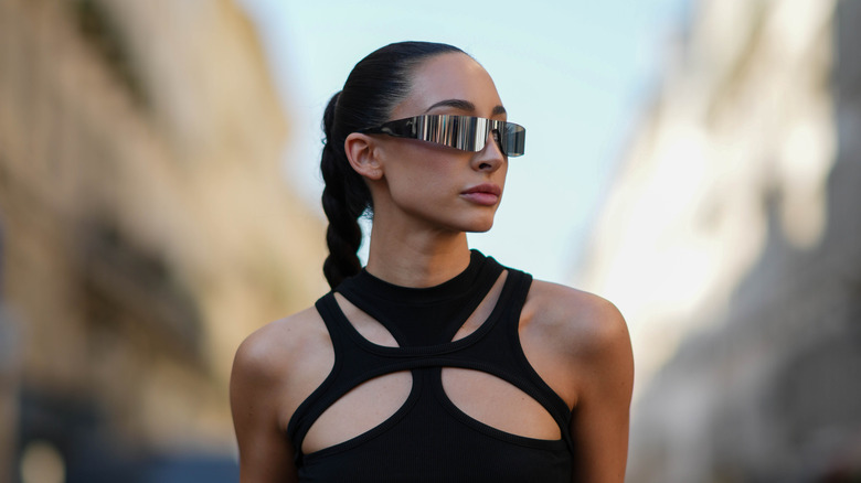 Slicked back braided ponytail