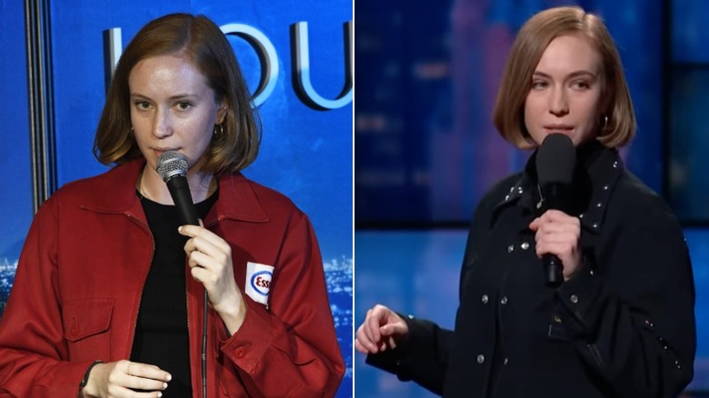 Hannah Einbinder performing standup and at The Late Show