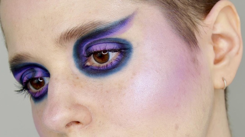 Purple and black eyeshadow design