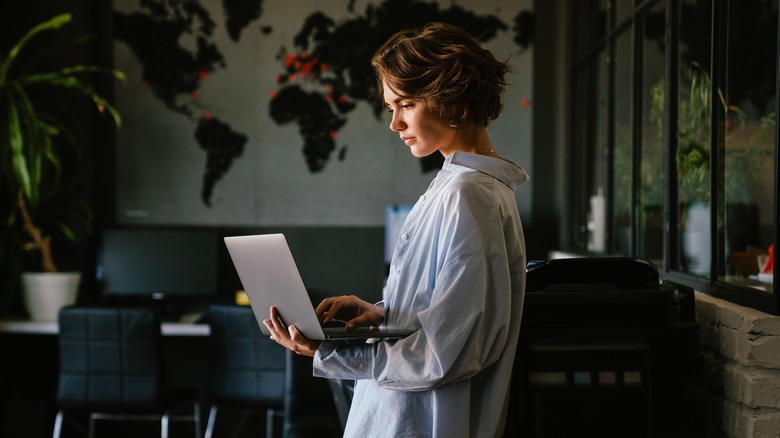Woman on her computer