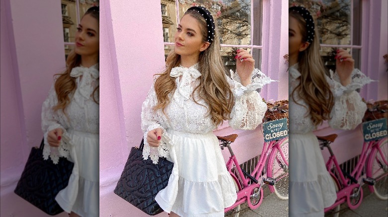 Girl wearing a padded headband