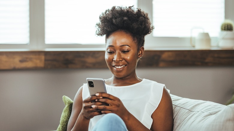 Woman on social media