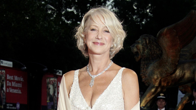 Helen Mirren wearing white at the 2006 Venice Film Festival