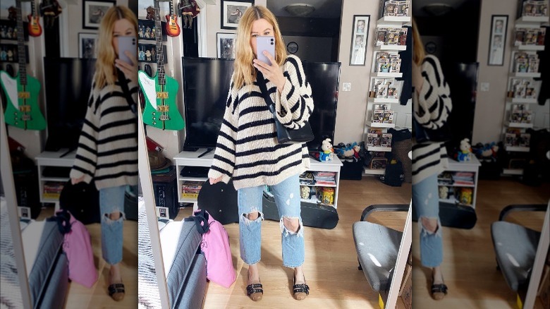 Girl wearing ballet flats