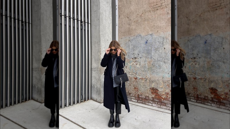 Lug sole boots with blazer