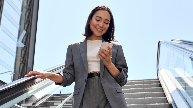 businesswoman texting