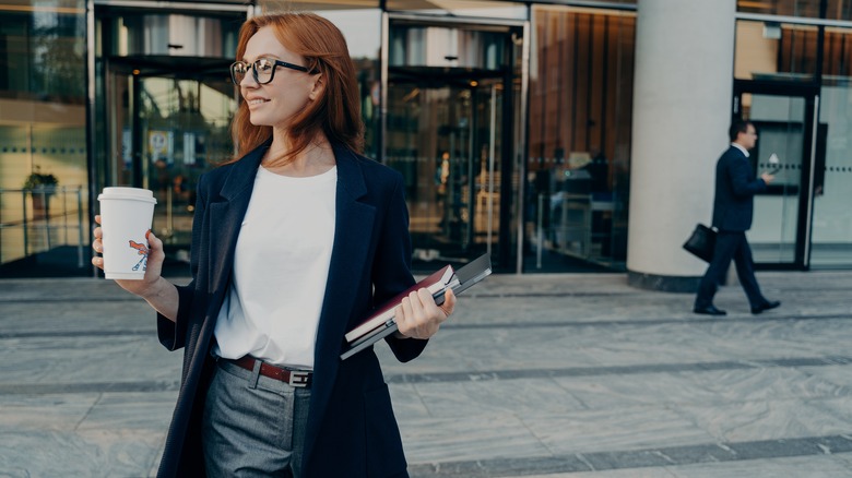 Woman wearing formal clothes