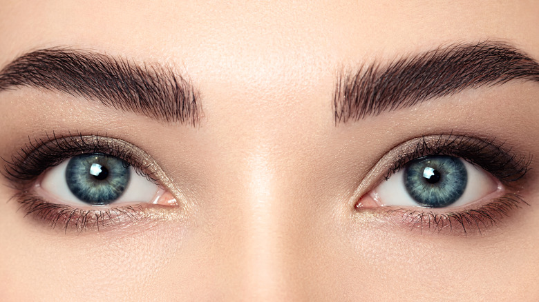 Woman with upturned eyes