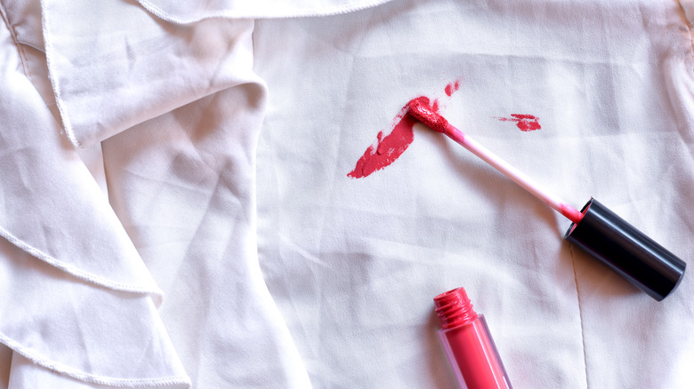 lipstick stain on a shirt