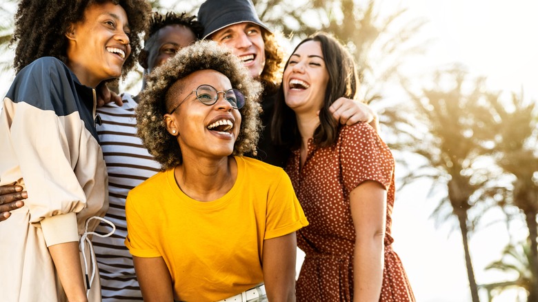 group of young friends smiling