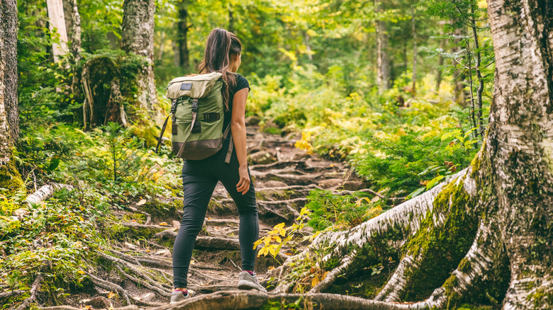 woman hiking