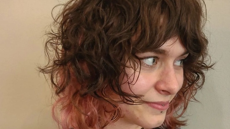 Shaggy long curly pixie cut