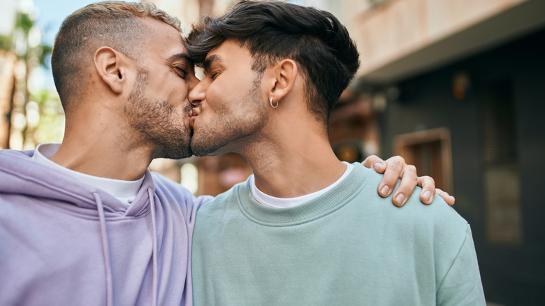 Happy couple kissing