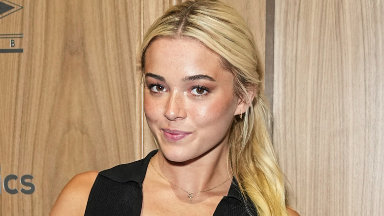 Olivia Dunne with a low ponytail