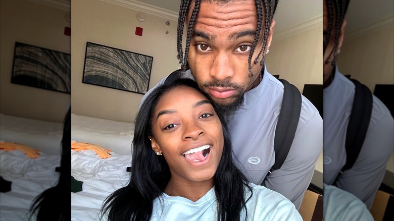 Simone Biles selfie with husband Jonathan Owens