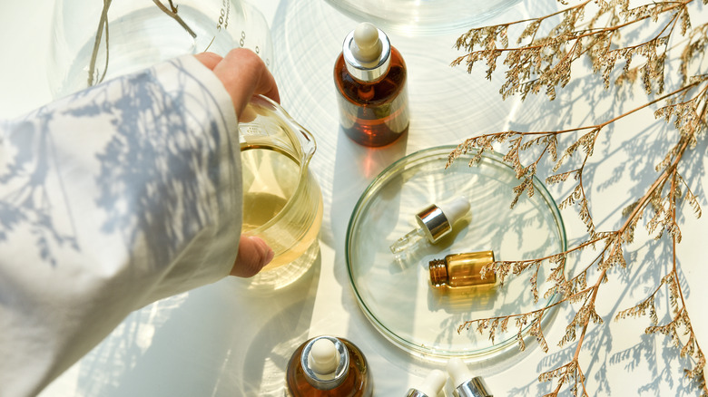 Skincare product layout