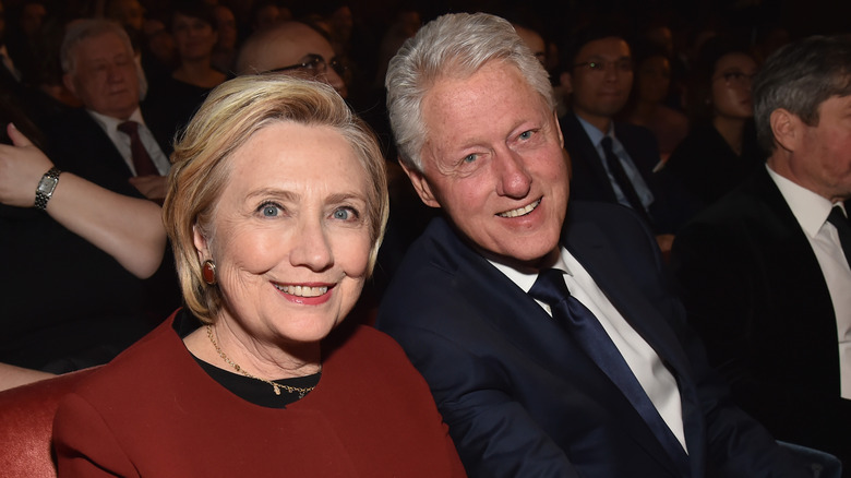 Hillary and Bill Clinton smiling