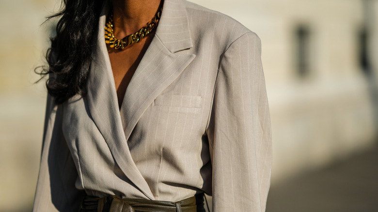 Close-up of thick gold chain