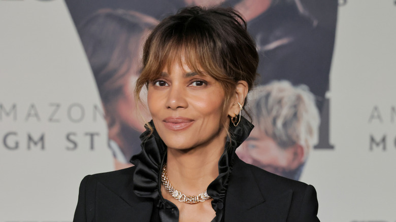 Halle Berry with an updo