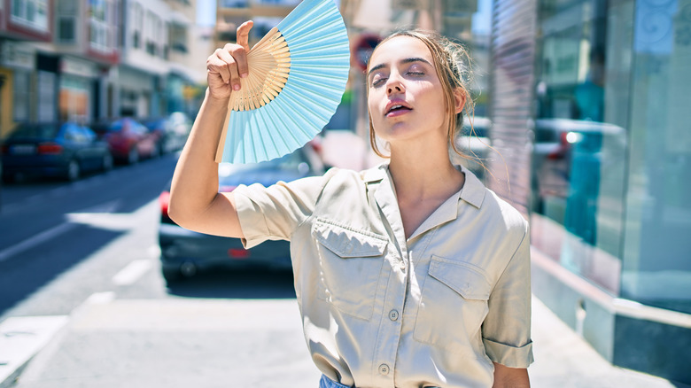 Woman on hot girl walk