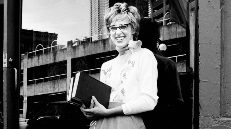 Woman wearing cat-eye frames