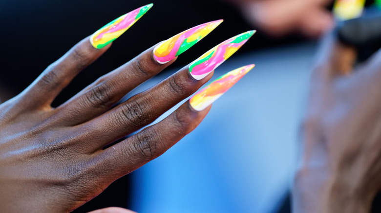 nails with acrylic manicure