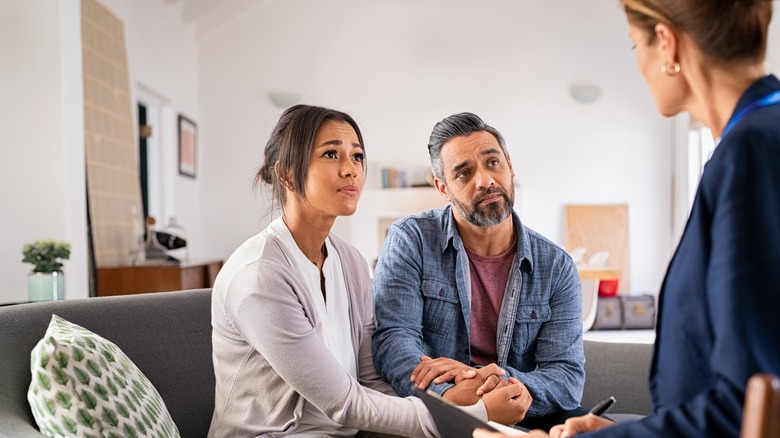 husband and wife in couple's therapy