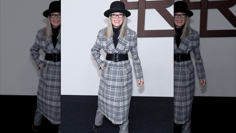 Diane Keaton stunning in an outfit at  New York Fashion Week