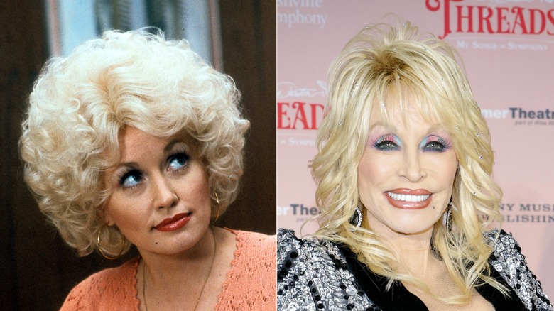 Dolly Parton's skin in 1980 vs. 2025, 45 years later