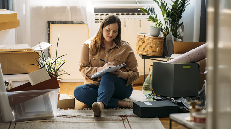 woman with notebook