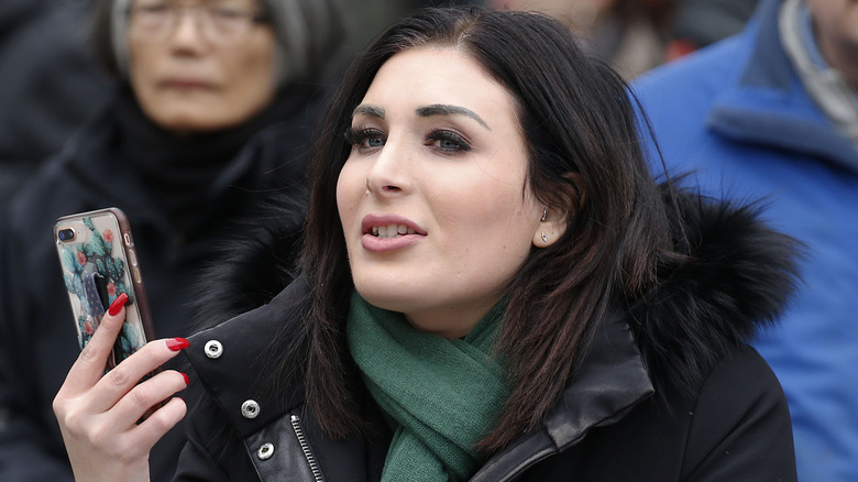 Laura Loomer at a political rally in 2019