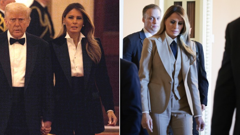 Melania Trump wearing suits at official events