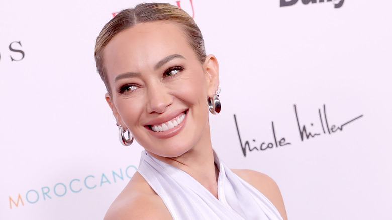 Hilary Duff in a white top