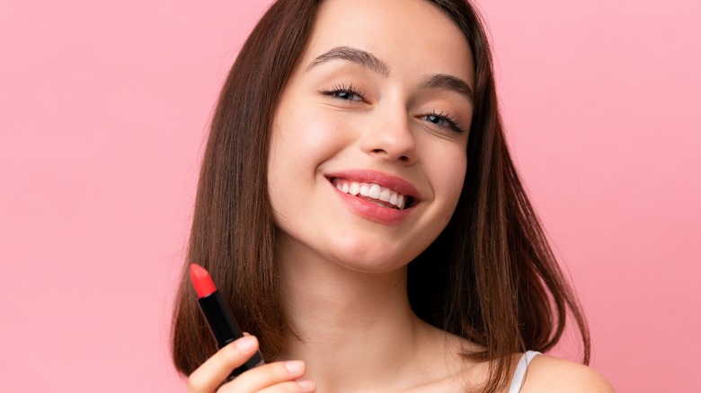 female healthy lips lipstick