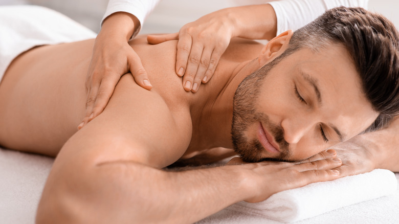 Man receiving a massage