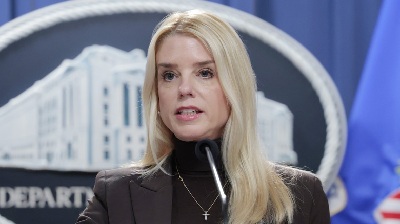 Pam Bondi wearing a black turtleneck