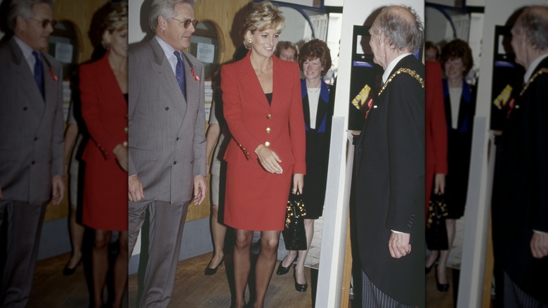 Princess Diana in red