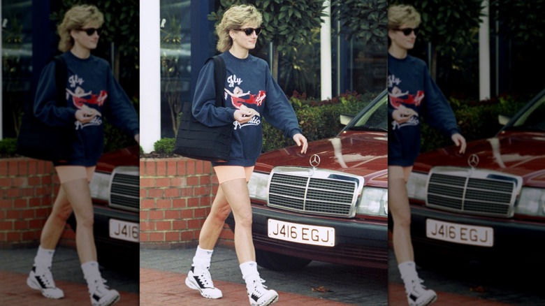 Princess Diana in bike shorts
