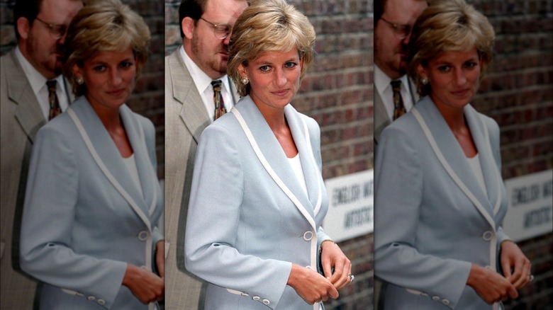 Princess Diana in blue blazer