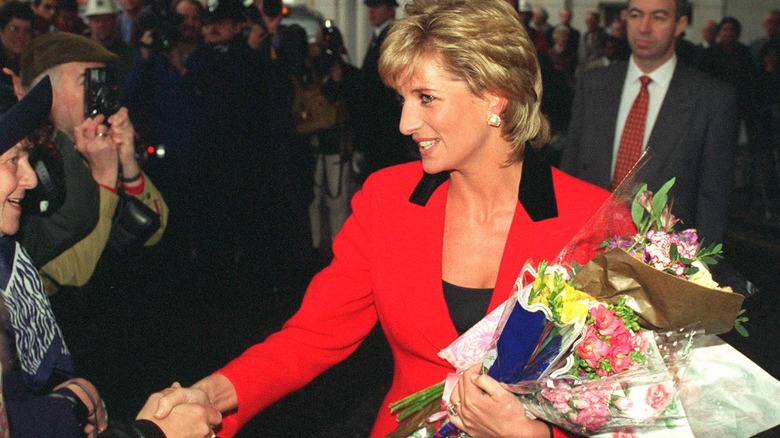 Princess Diana with flowers