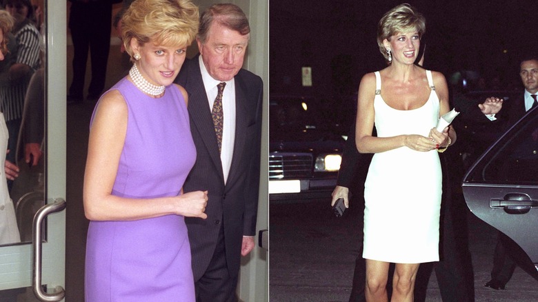 Princess Diana wearing pearls