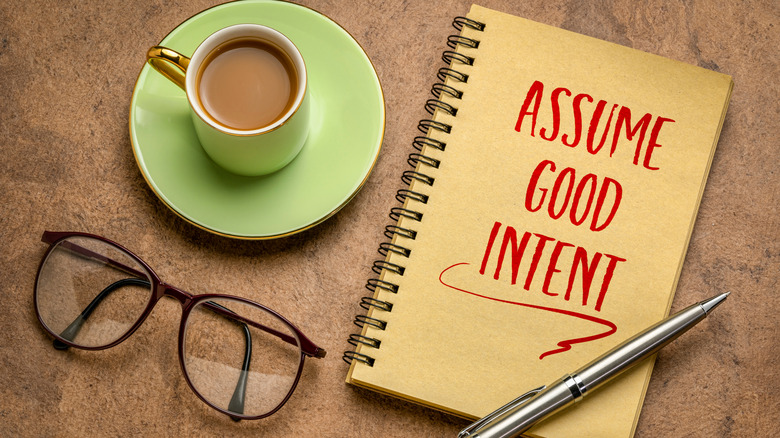 Flat lay of positive intent