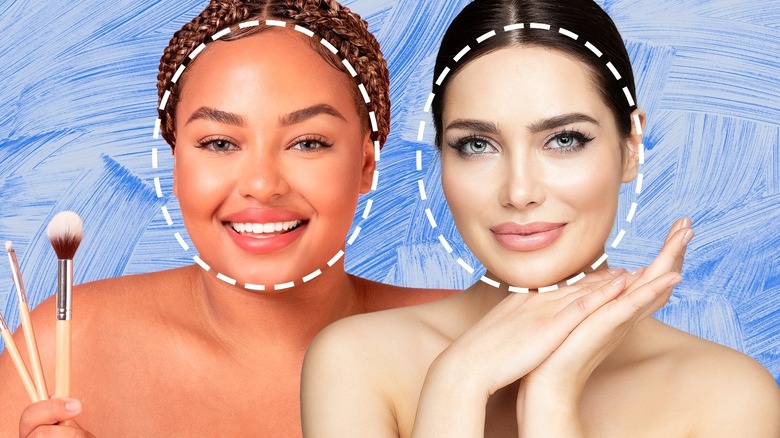 Two women about to apply makeup