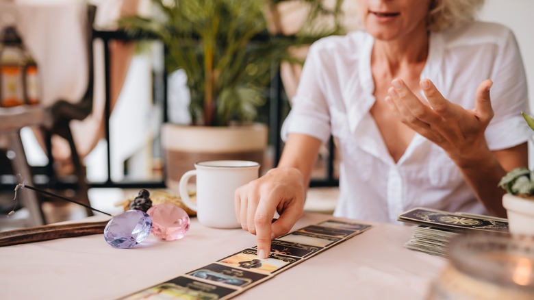 Woman reading tarot cards