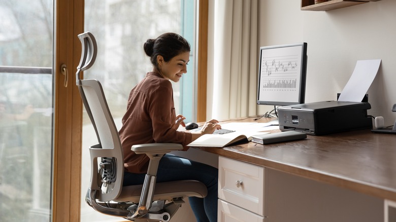 Woman in home office